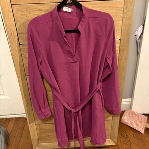 ANNA KAY Magenta Long-Sleeve Dress